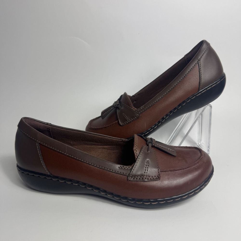 Clarks Collection Women Brown Leather Tassel Loafers Shoes Size 8 W 260673304080 - Picture 14 of 14